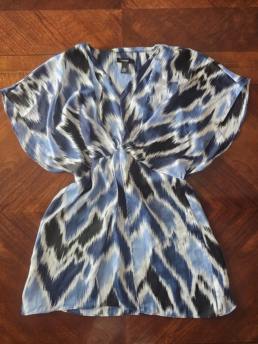 Alfani Navy and White Abstract Dress
